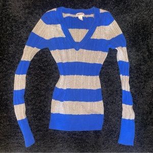 Arizona Size S Striped Cable Knit Sweater